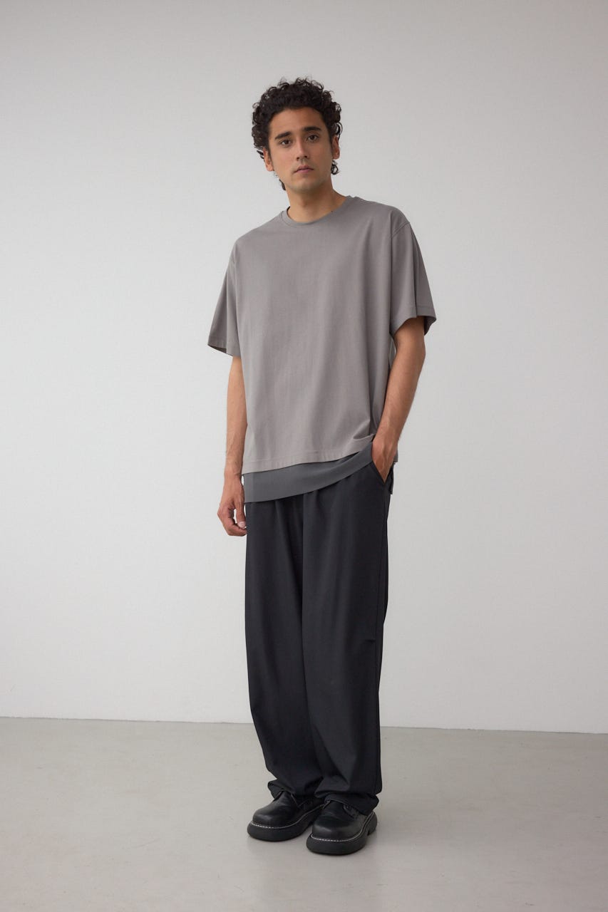 楊柳レイヤードTシャツ GRY L