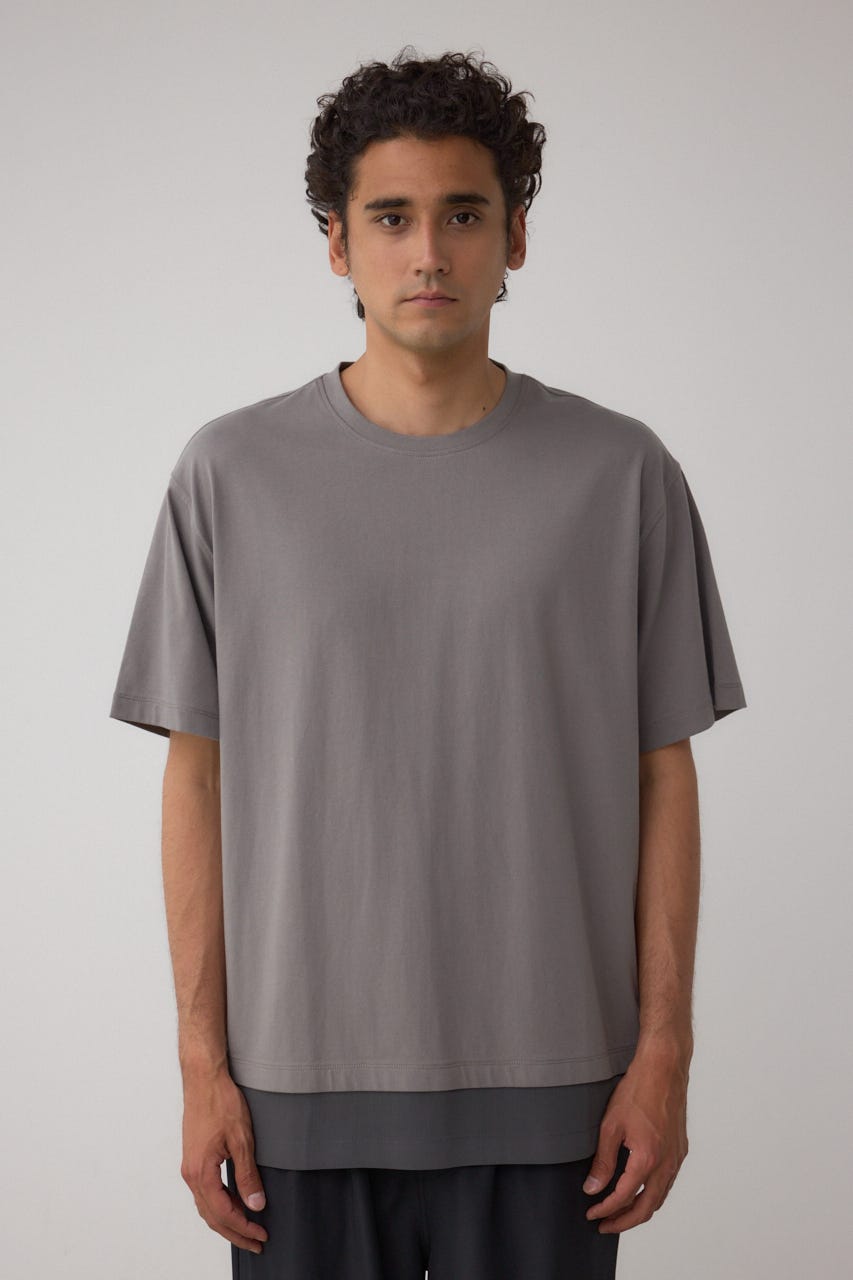 楊柳レイヤードTシャツ GRY L