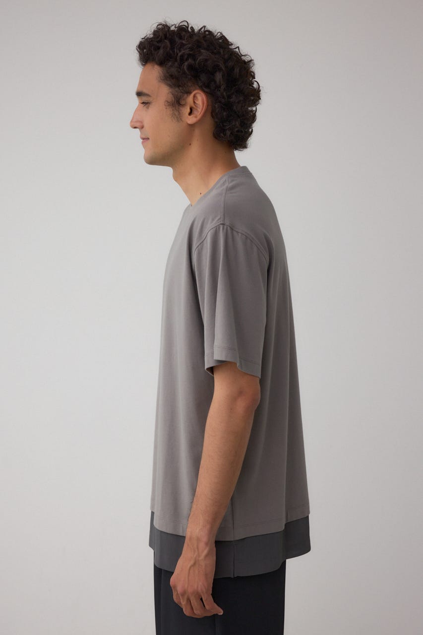 楊柳レイヤードTシャツ GRY L