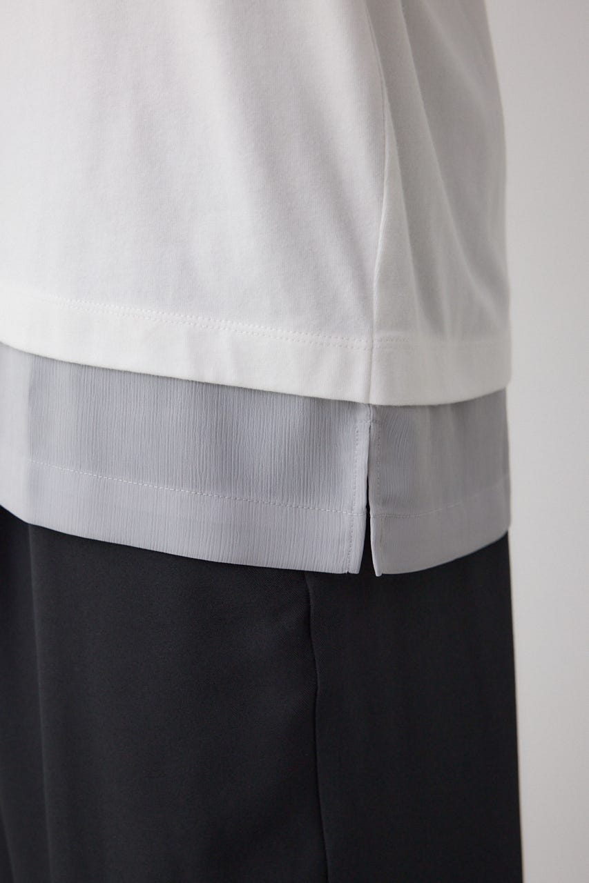 楊柳レイヤードTシャツ WHT L