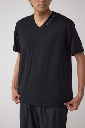 AZコットン VネックロゴTシャツ