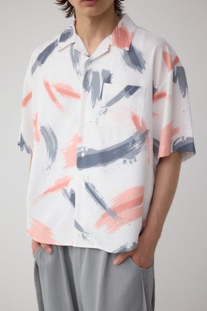 ジョーゼットプリント開襟シャツ