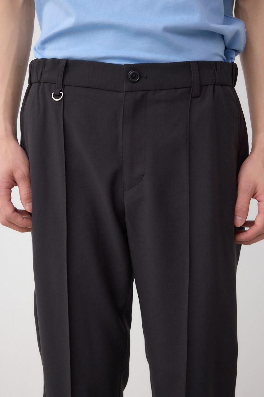 センタープリーツスリムスラックス BLK L