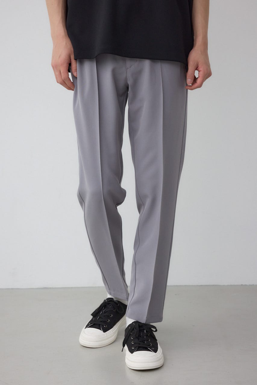 センタープリーツスリムスラックス GRY M