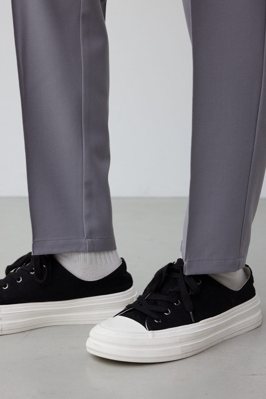 センタープリーツスリムスラックス GRY M