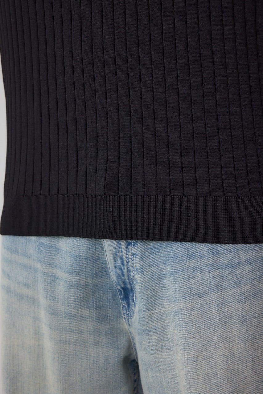 リブVネックニット BLK L