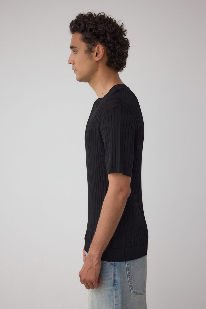リブVネックニット BLK L