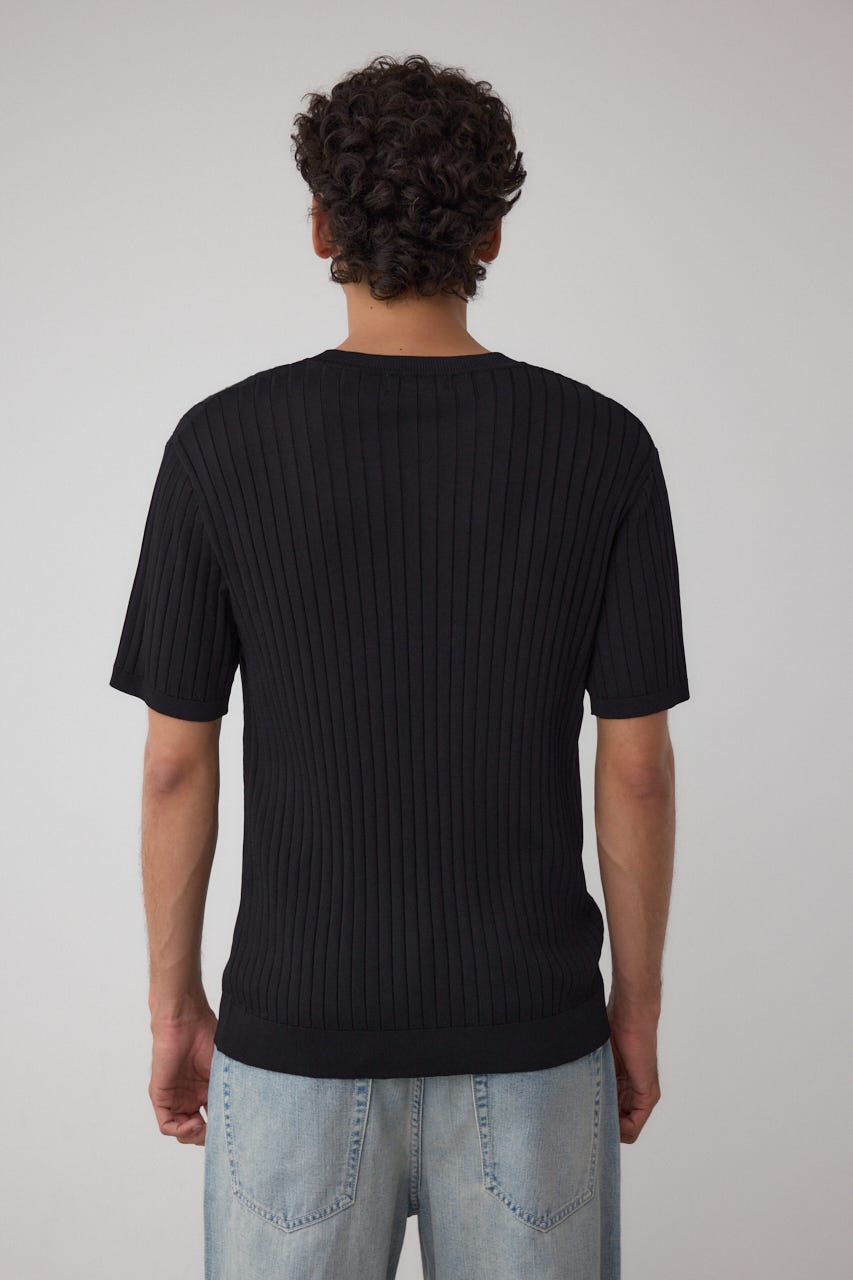 リブVネックニット BLK L