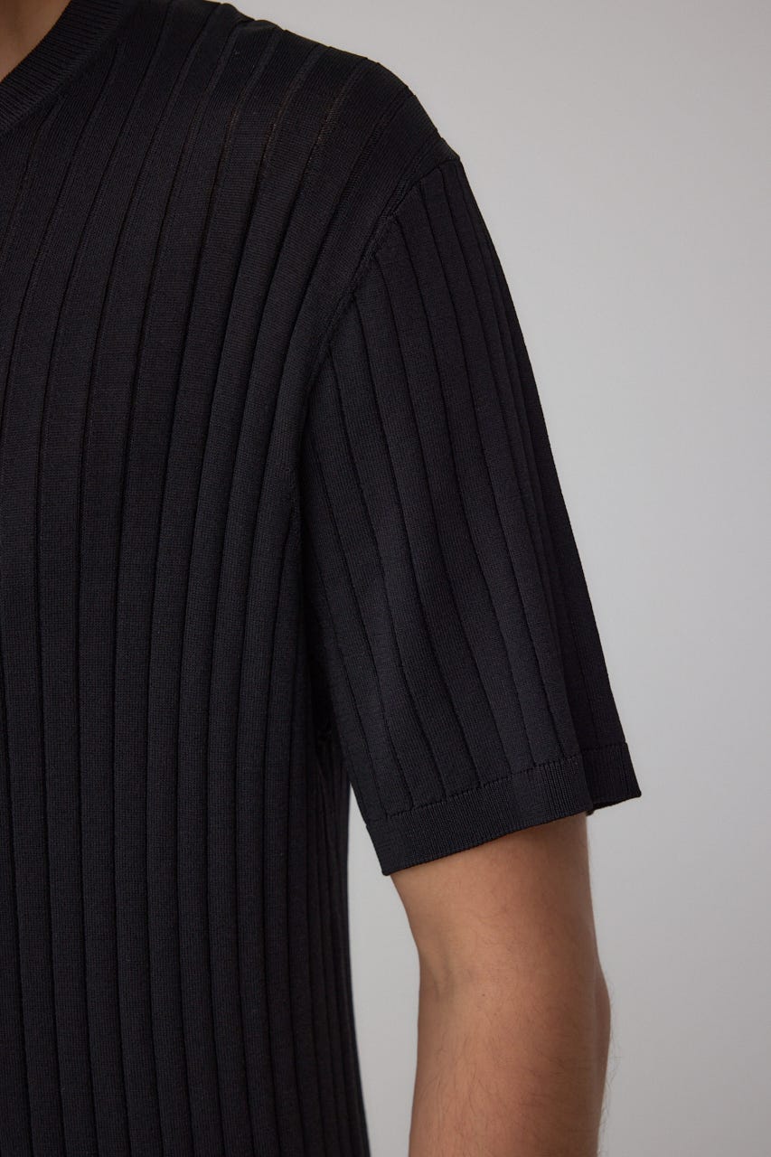 リブVネックニット BLK L
