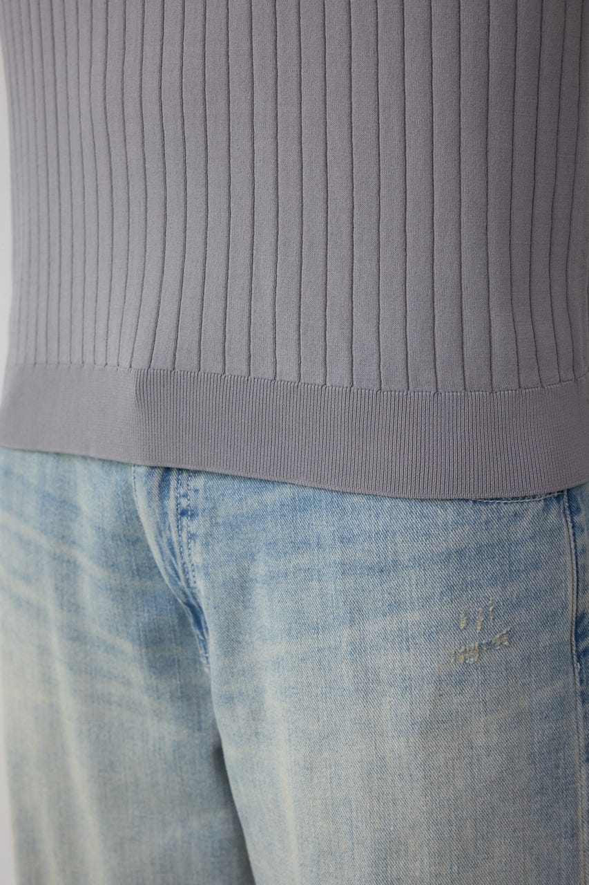 リブVネックニット GRY L