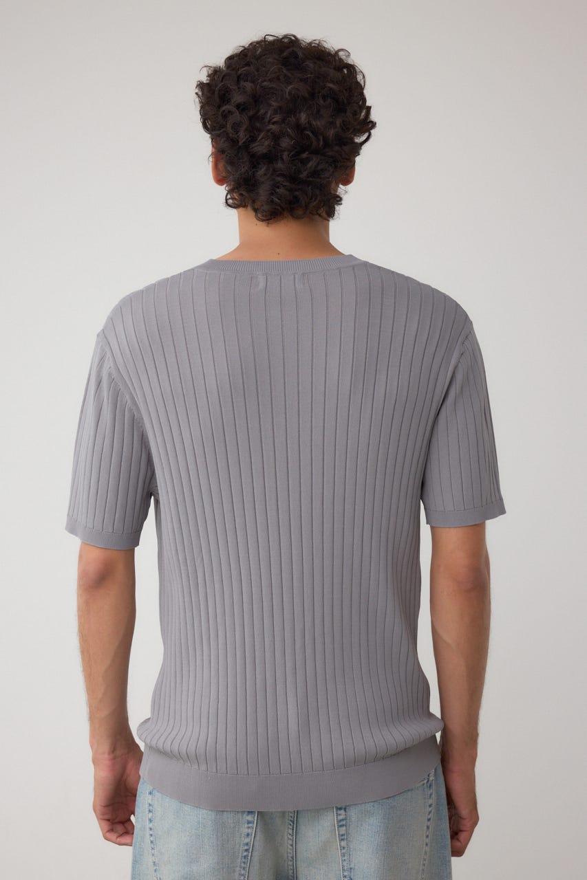 リブVネックニット GRY L