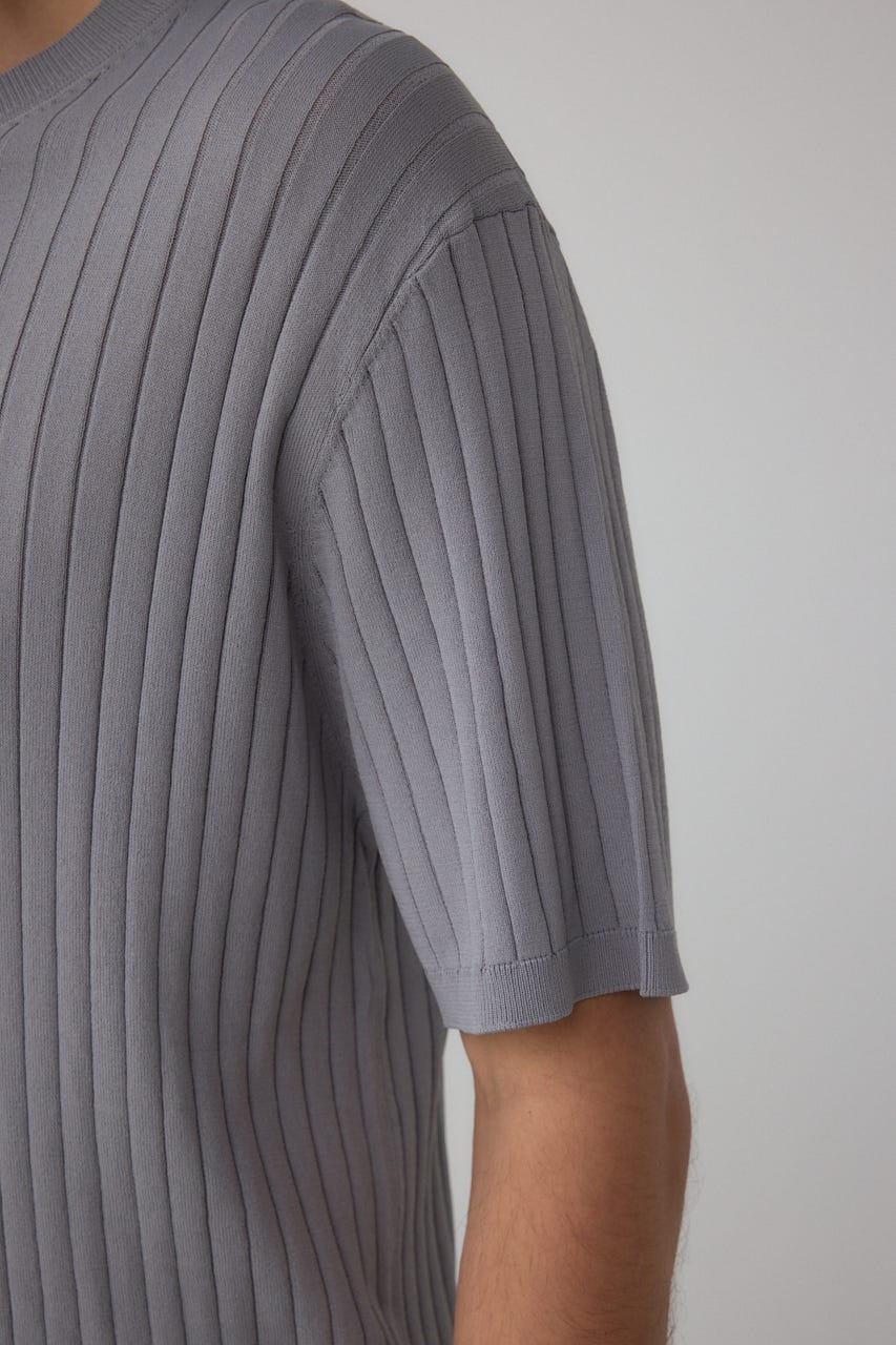 リブVネックニット GRY L
