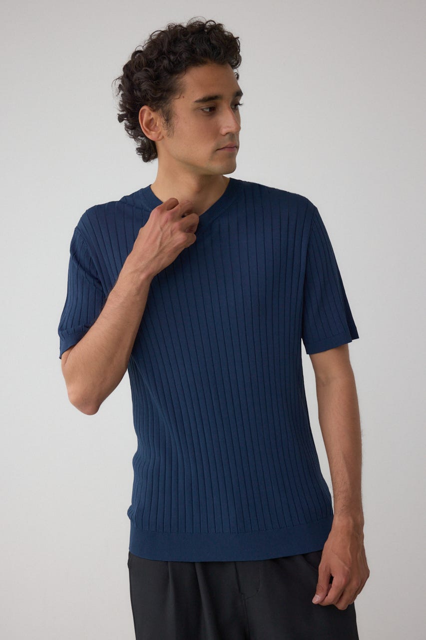 リブVネックニット L/NVY M