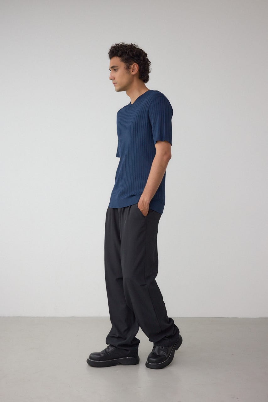 リブVネックニット L/NVY M