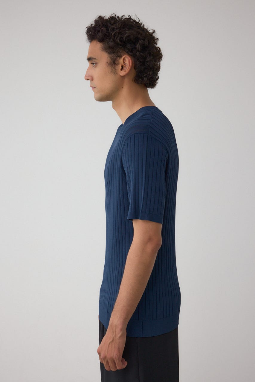 リブVネックニット L/NVY M