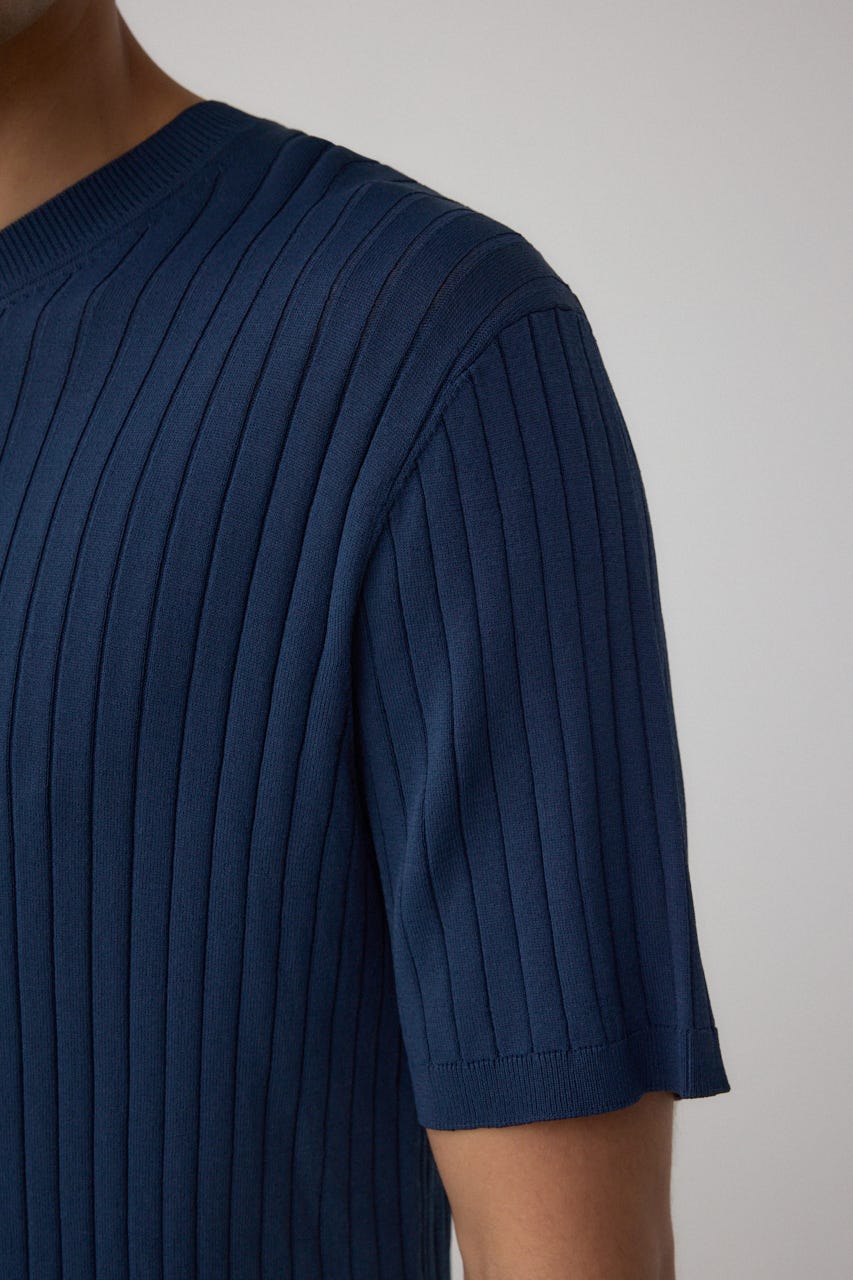 リブVネックニット L/NVY M