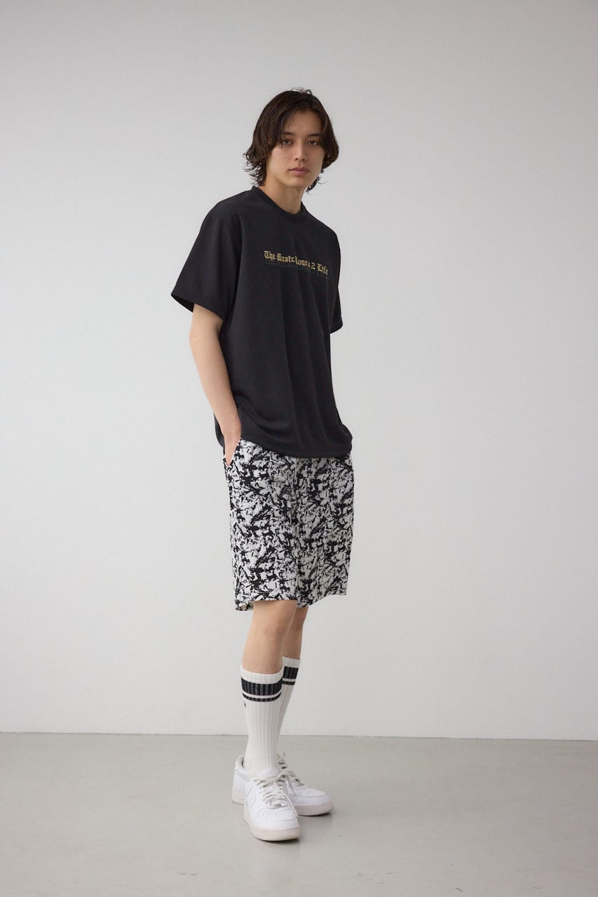 金糸刺繍グラフィックTEE BLK L
