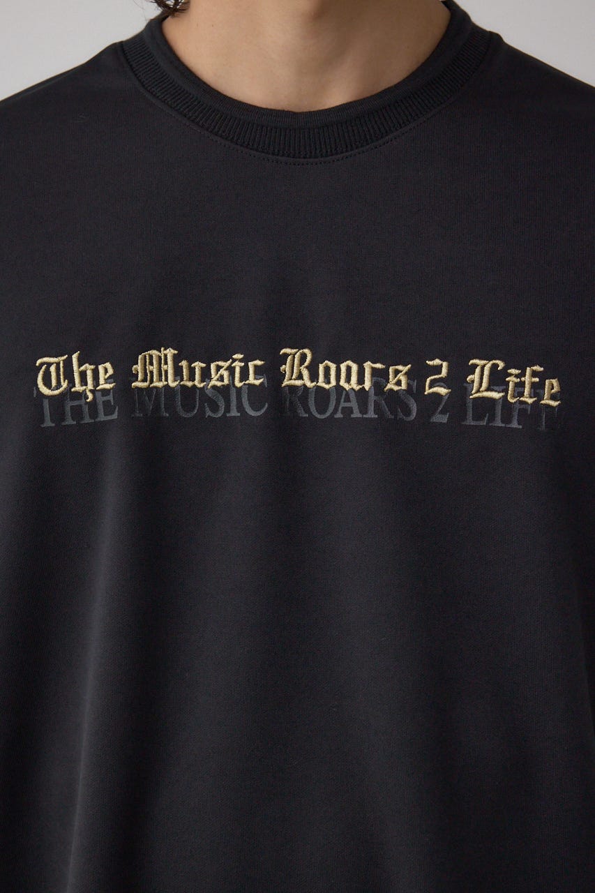金糸刺繍グラフィックTEE BLK L