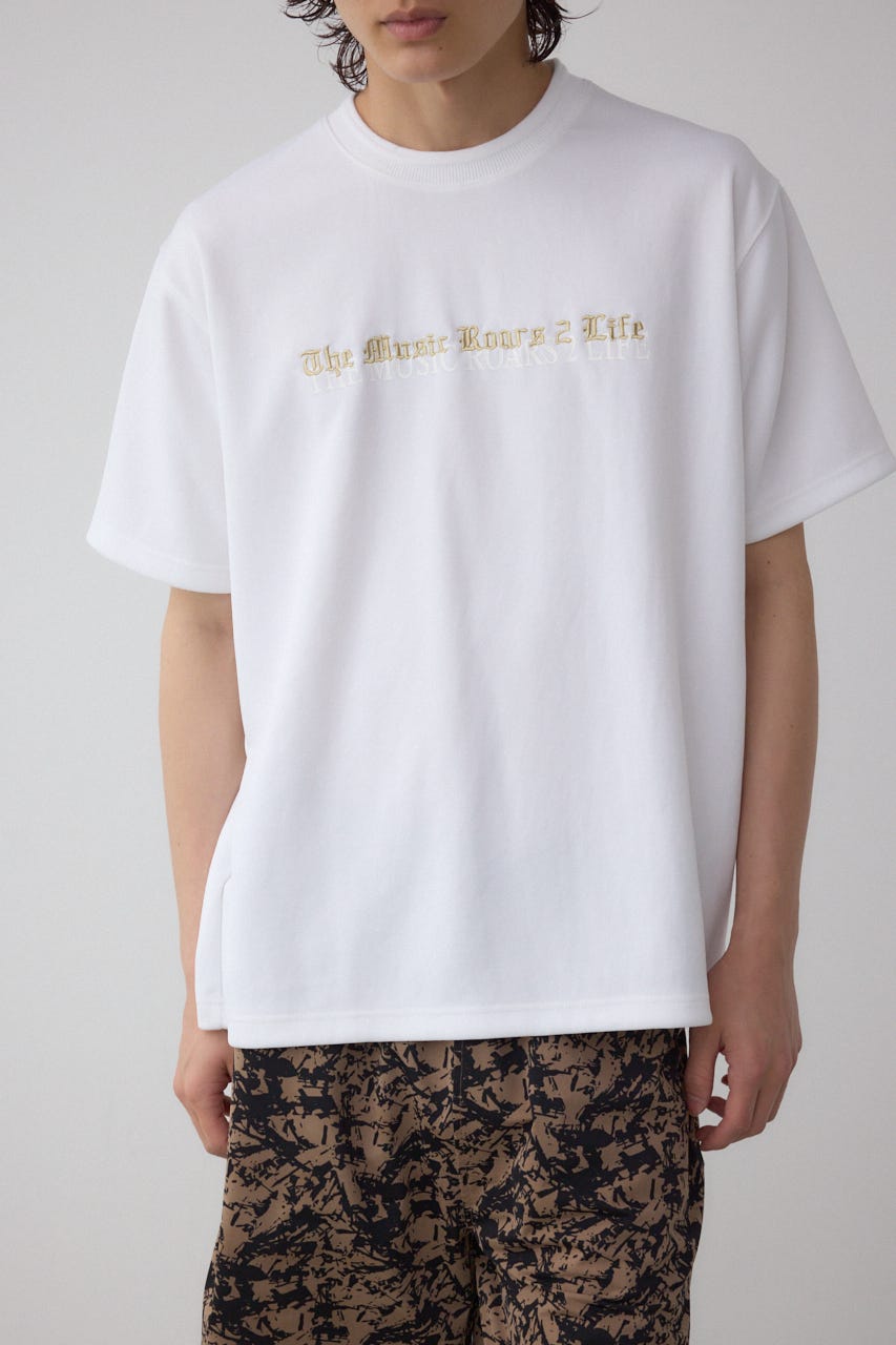 金糸刺繍グラフィックTEE WHT M