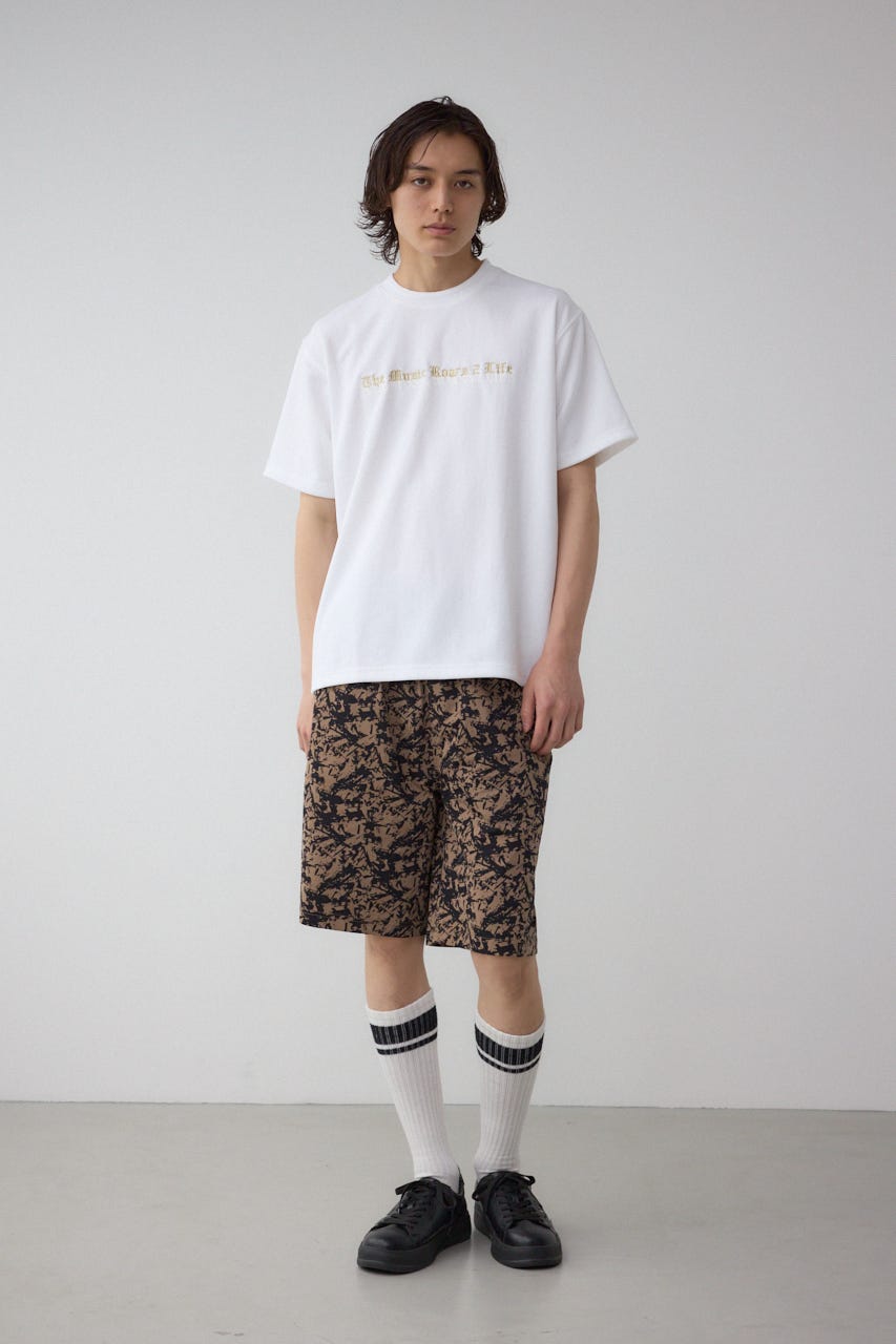 金糸刺繍グラフィックTEE WHT M