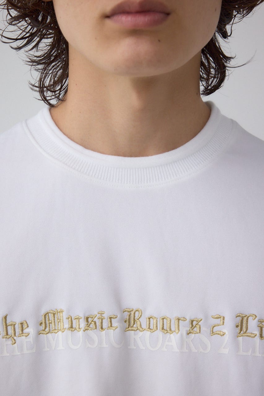 金糸刺繍グラフィックTEE WHT M