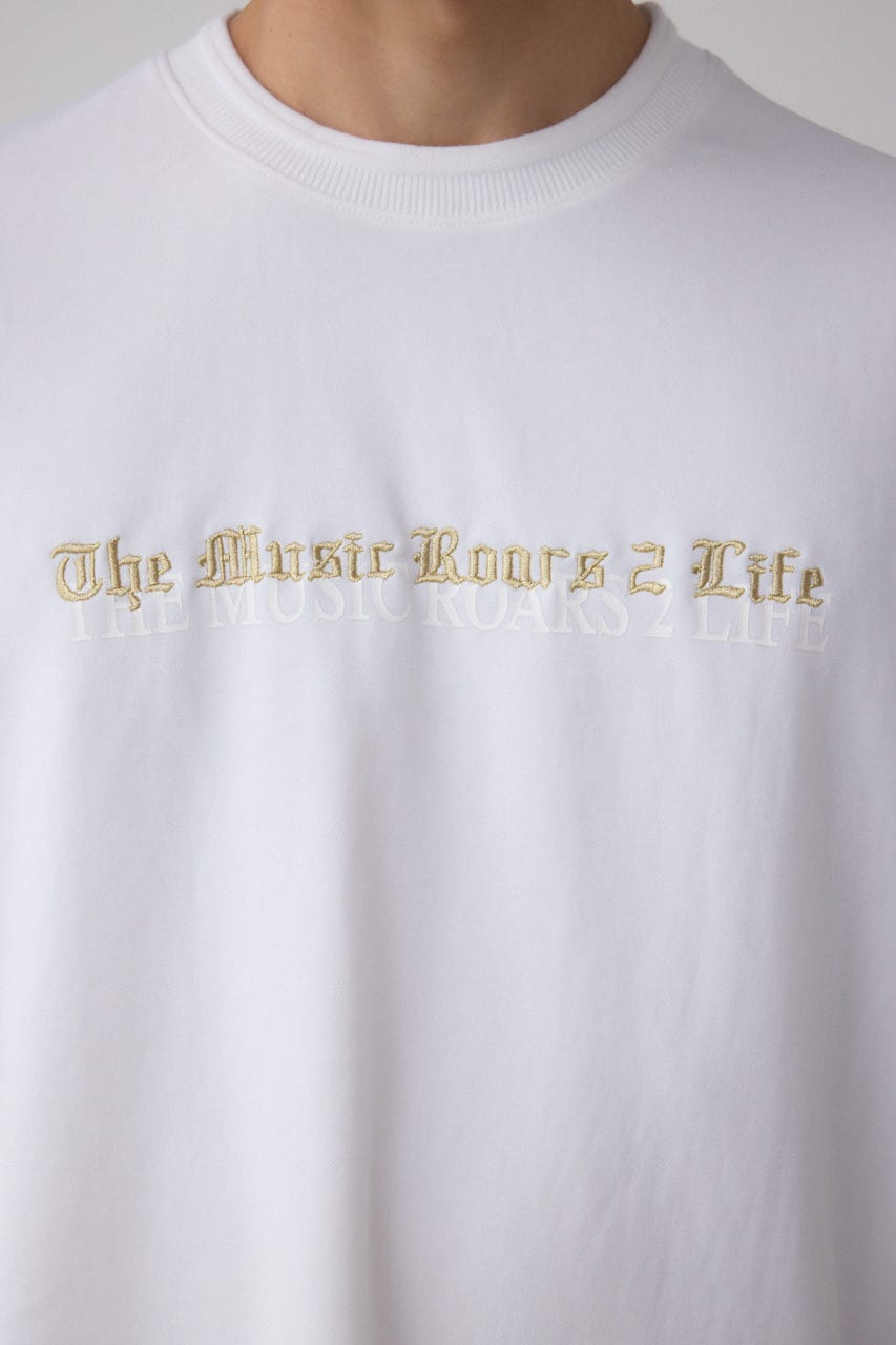 金糸刺繍グラフィックTEE WHT M