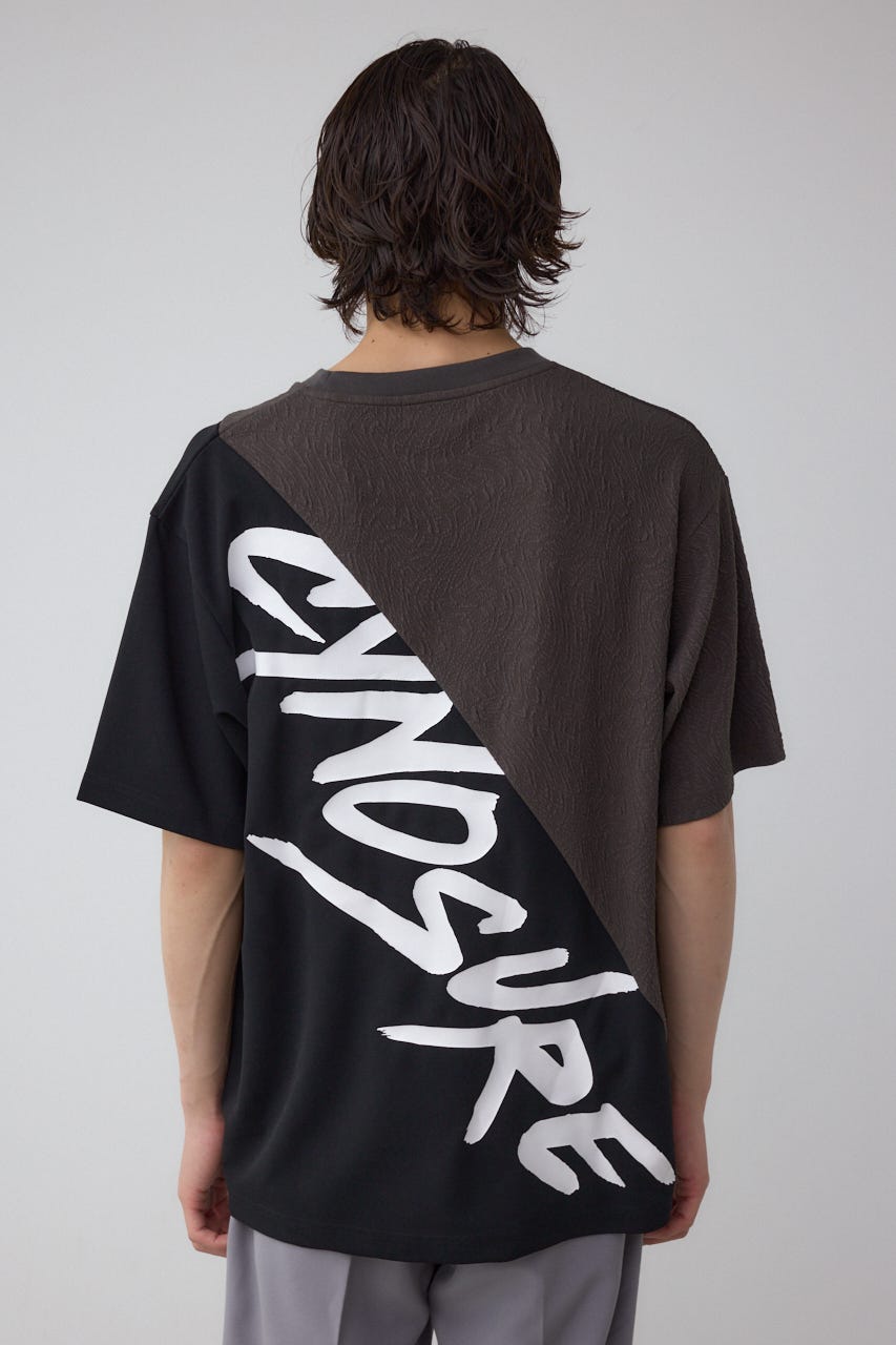 異素材スウィッチングラフィックTEE 柄BLK M