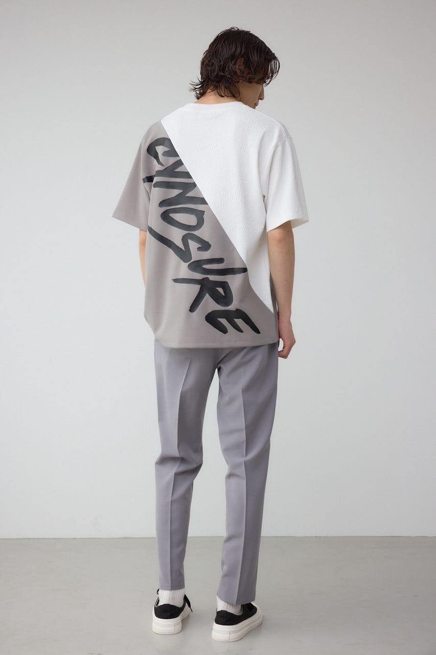 異素材スウィッチングラフィックTEE 柄WHT M