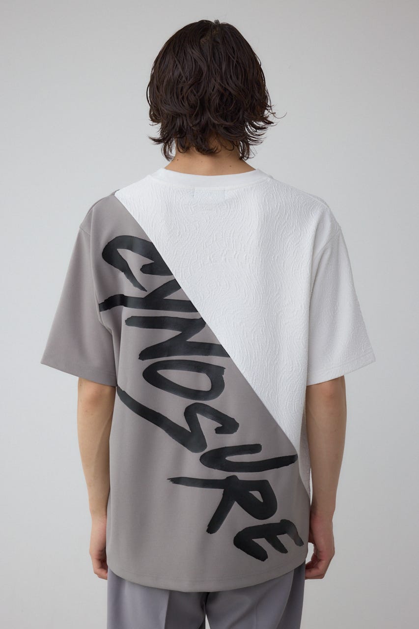 異素材スウィッチングラフィックTEE 柄WHT M