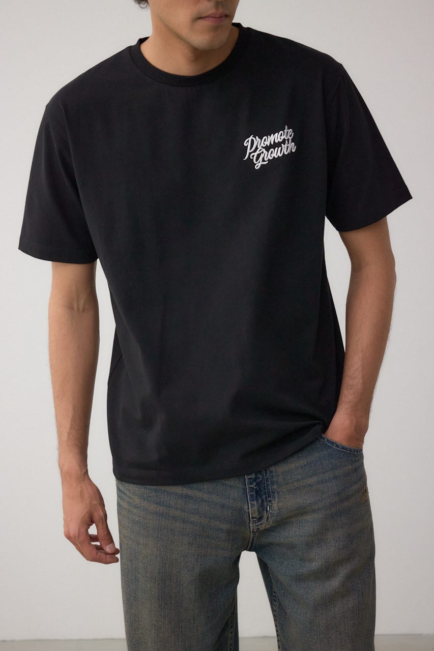 ハートゴールド発泡プリントTEE BLK L