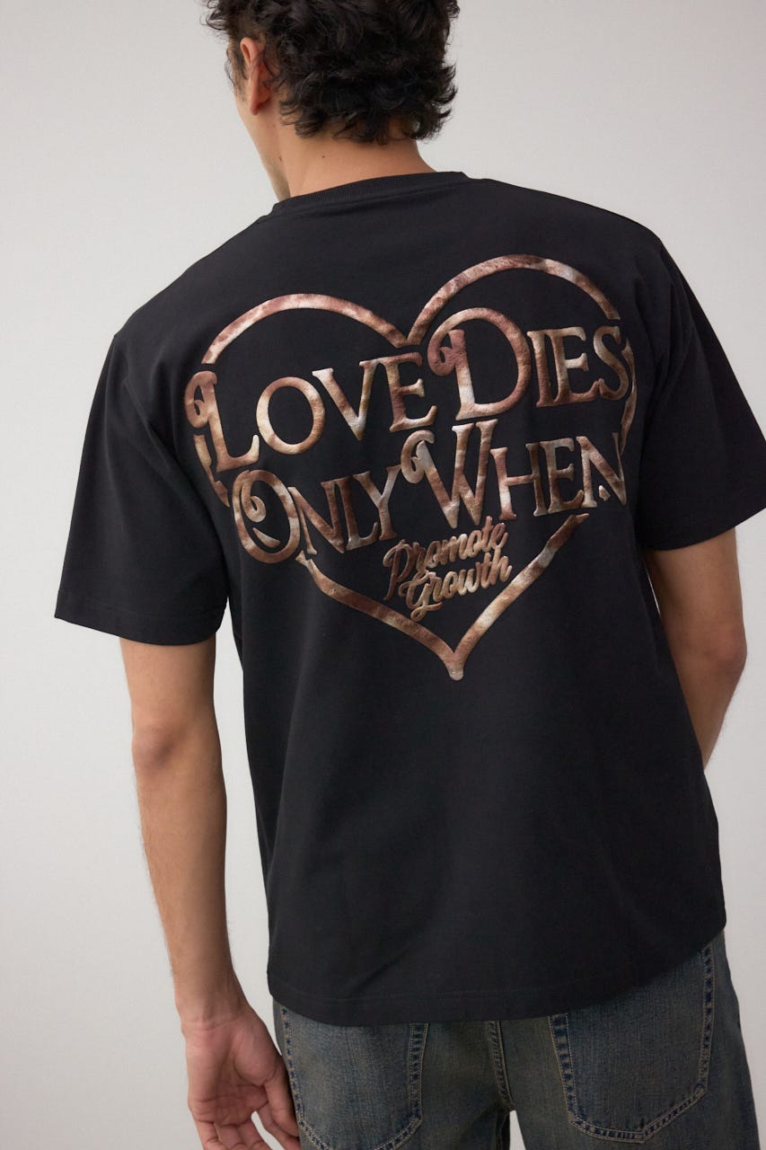 ハートゴールド発泡プリントTEE BLK L