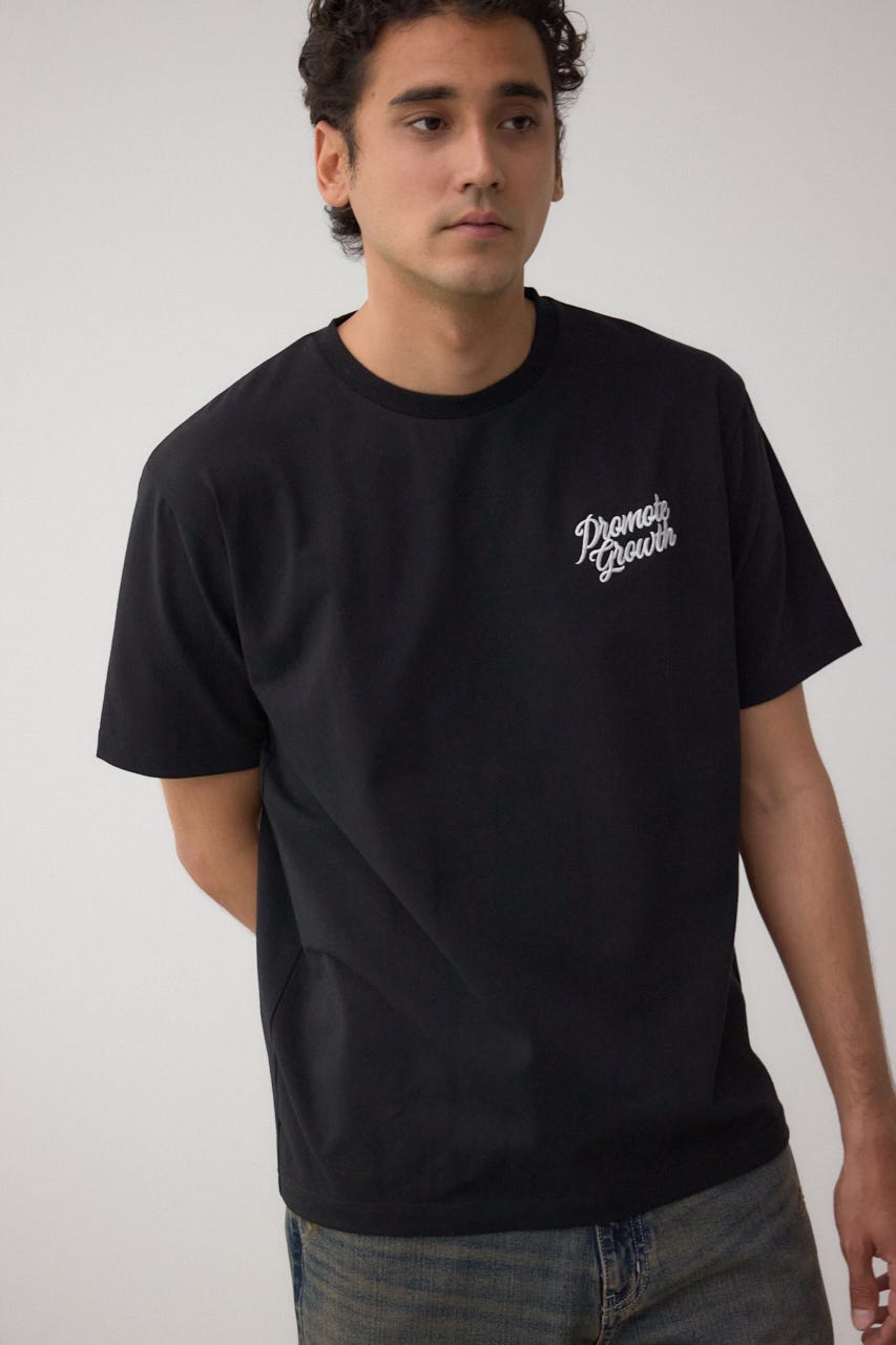 ハートゴールド発泡プリントTEE BLK L