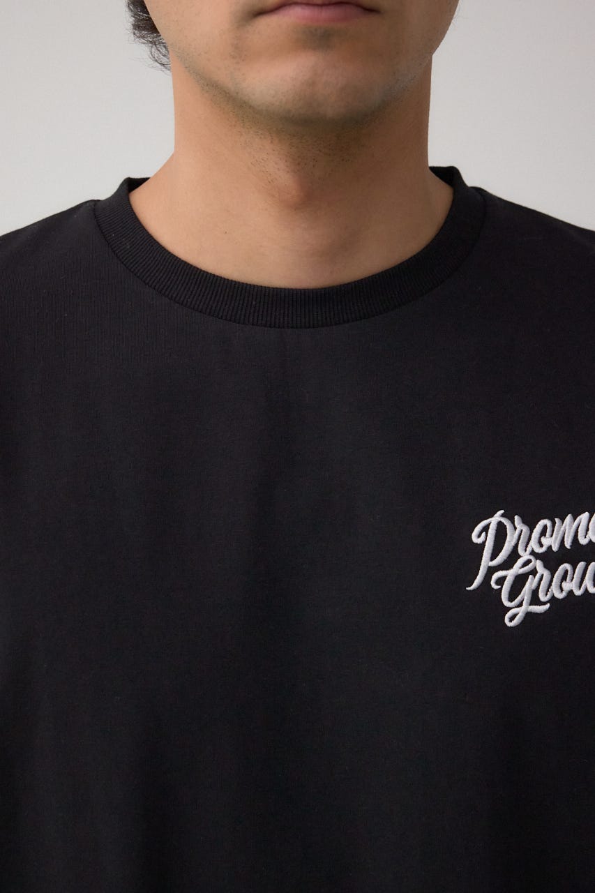 ハートゴールド発泡プリントTEE BLK L