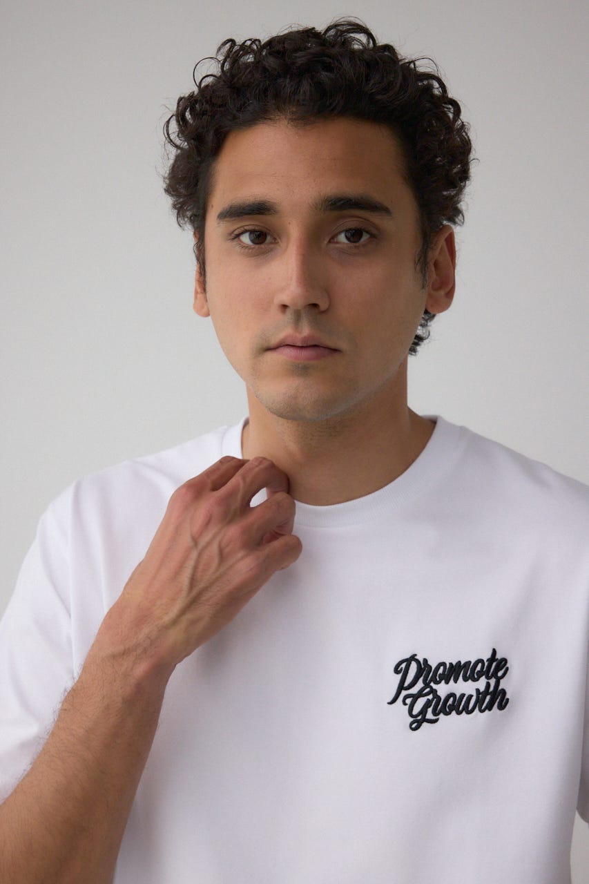 ハートゴールド発泡プリントTEE WHT L