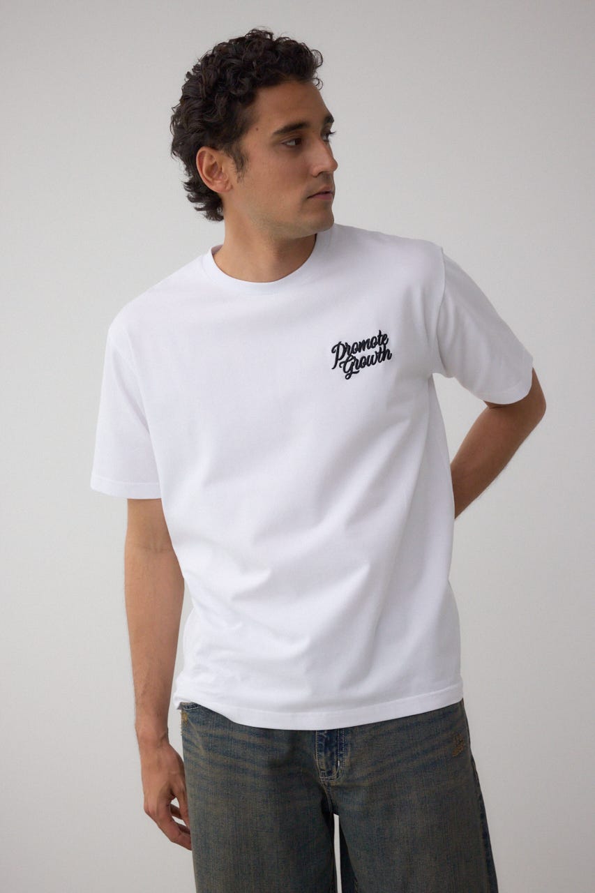 ハートゴールド発泡プリントTEE WHT L