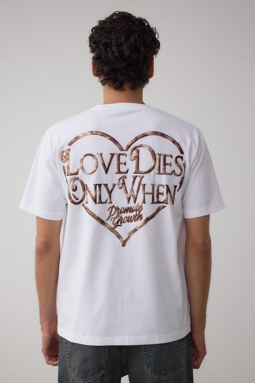 ハートゴールド発泡プリントTEE WHT L