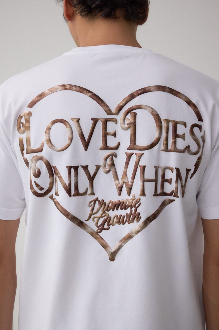 ハートゴールド発泡プリントTEE WHT L