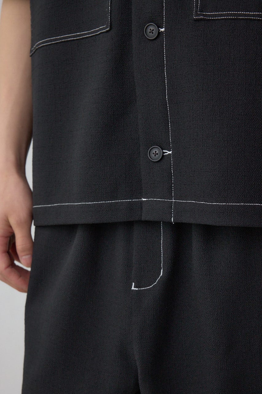 アウトステッチブッチャーシャツ BLK M