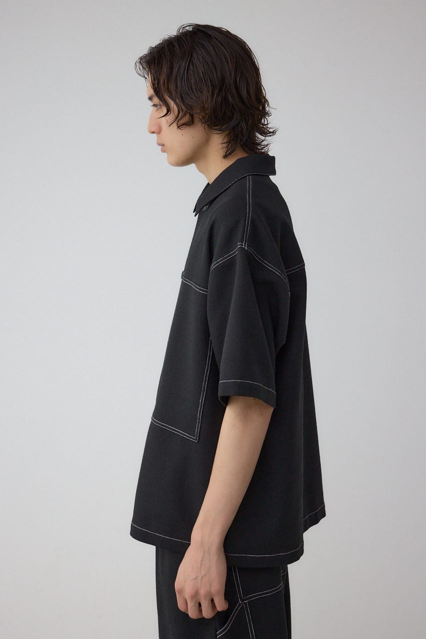 アウトステッチブッチャーシャツ BLK M