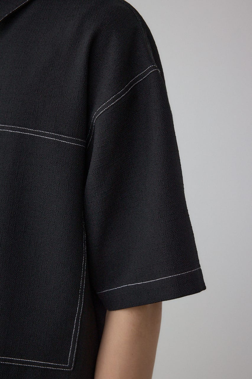 アウトステッチブッチャーシャツ BLK M