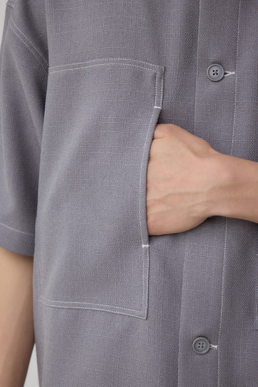 アウトステッチブッチャーシャツ GRY L