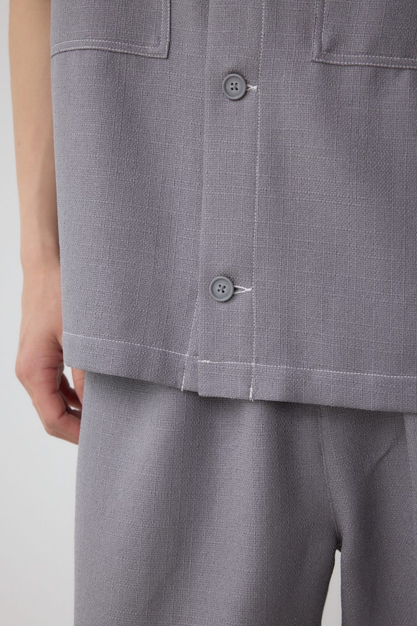 アウトステッチブッチャーシャツ GRY L