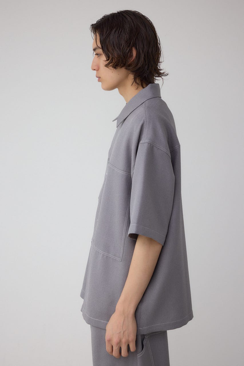 アウトステッチブッチャーシャツ GRY L