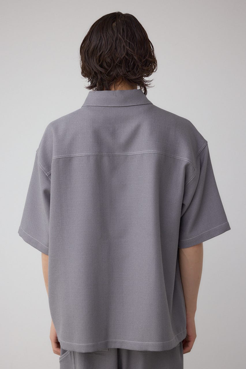 アウトステッチブッチャーシャツ GRY L