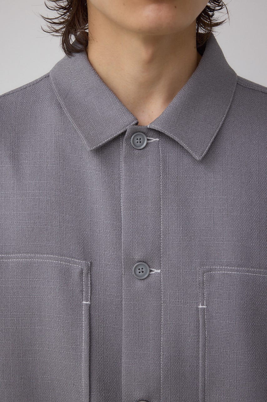 アウトステッチブッチャーシャツ GRY L