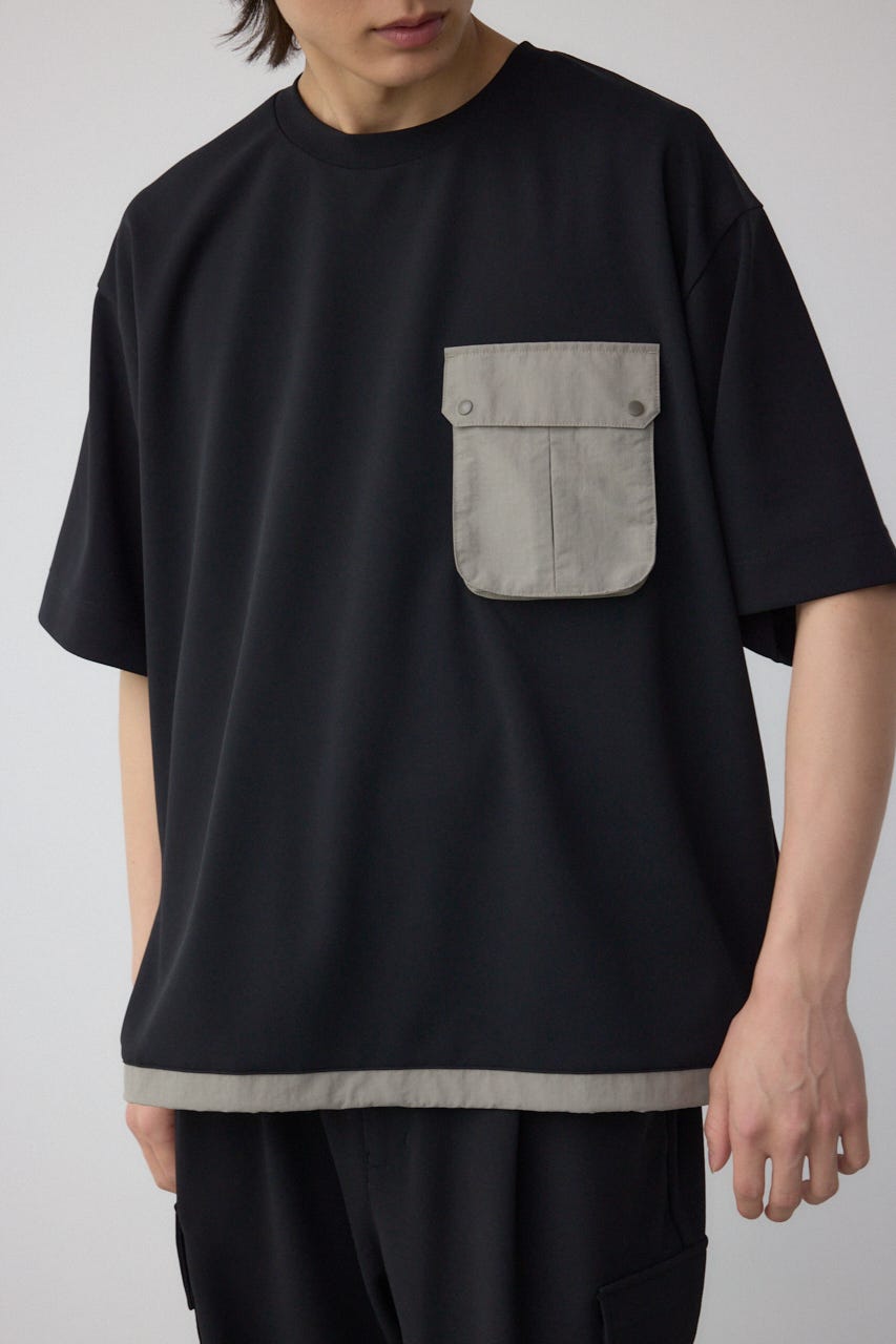 カラースキームドロストTシャツ BLK L