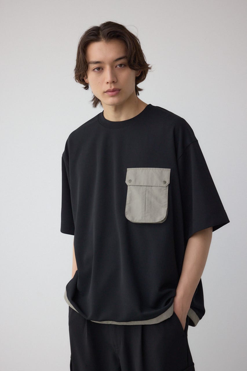 カラースキームドロストTシャツ BLK L