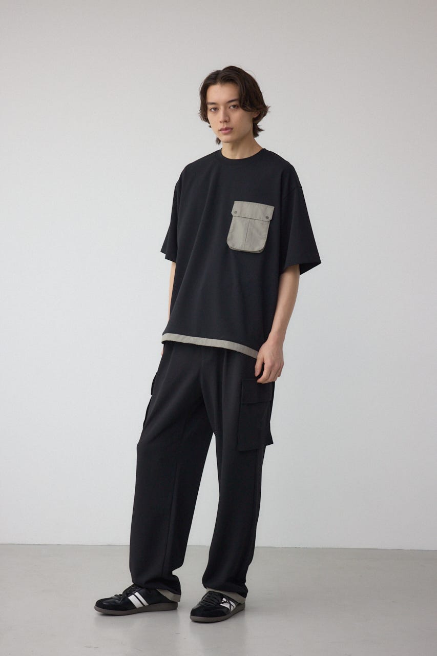 カラースキームドロストTシャツ BLK L
