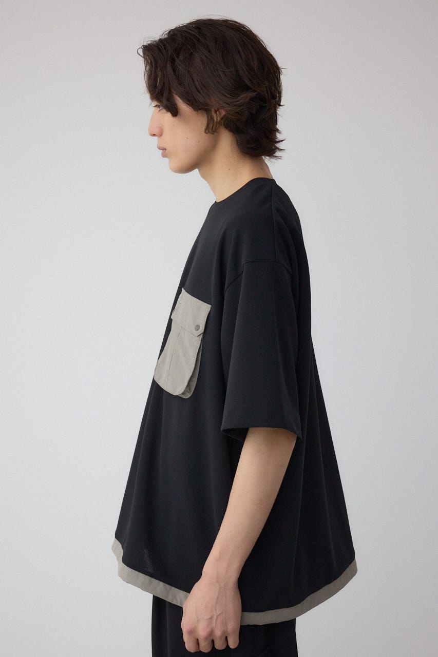 カラースキームドロストTシャツ BLK L