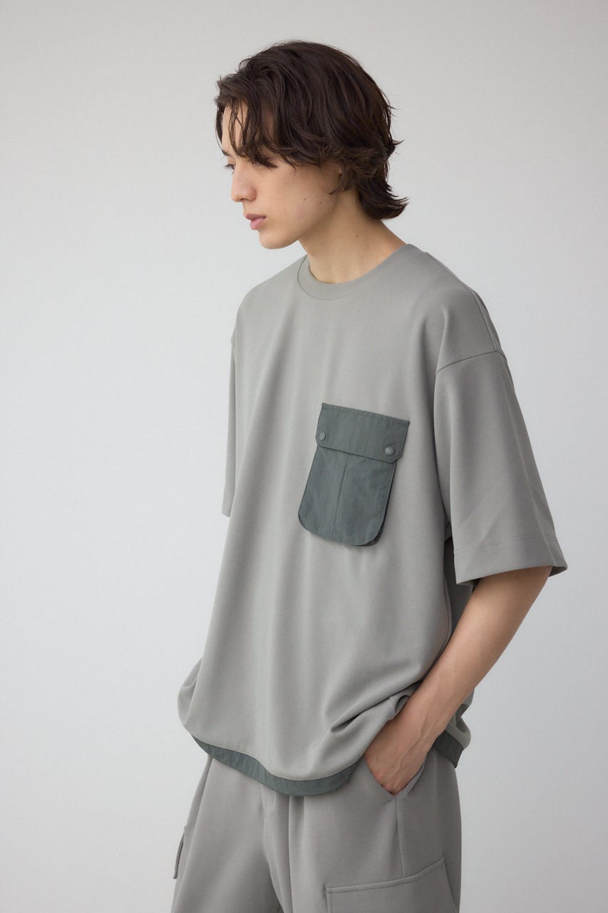 カラースキームドロストTシャツ L/GRY L